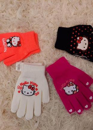 Цветные перчатки, рукавицы китти, бант, бабочка2 фото