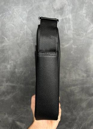 Черная сумка lacoste борсетка мессенджер на плечо мужская2 фото