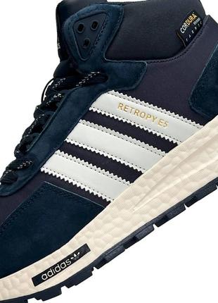 Зимние мужские кроссовки adidas originals retropy e5 navy white fur#адидас5 фото