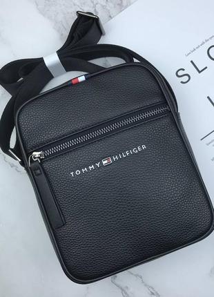 Черная сумка Tommy hilfiger борсетка сумка на плечо мужская3 фото