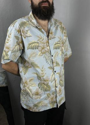🌺hawaiian vintage сорочка гавайка з квітами вінтажна2 фото