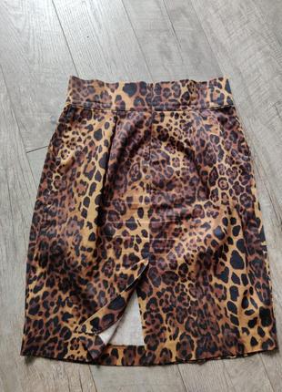 Юбка леопард , леопардовый принт , юбка карандаш италия   rinascimento4 фото