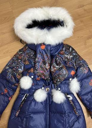 Зимняя курточка пальто с мехом тинсулейт и шарфик с мехом8 фото