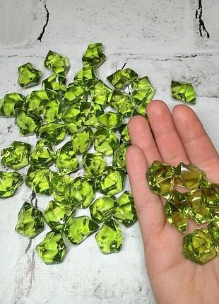 Кристали лід колотий декоративний акрил 2,2х1,8 см 50 шт зелений