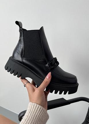 Зимові челсі з ланцюжком натуральна шкіра