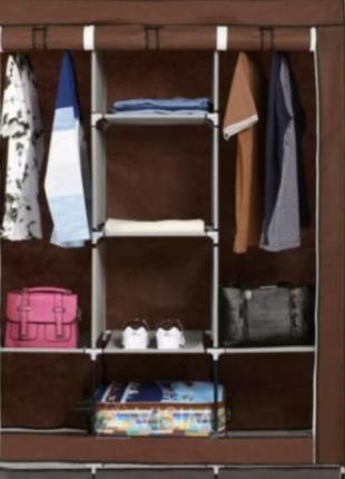 Складной каркасный тканевый шкаф storage wardrobe 88130, шкаф на три секции 130*45*175