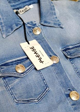 Брендовий джинсовий піджак куртка please італійка етикетка3 фото