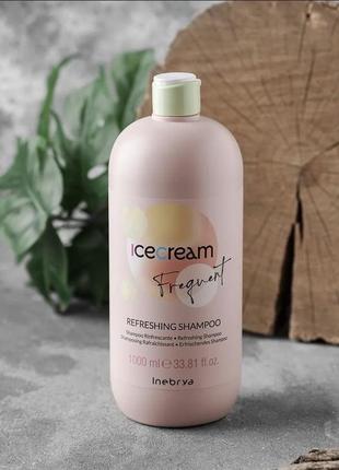 Освіжний шампунь із м'ятою inebrya frequent ice cream refreshing shampoo 1000 мл.