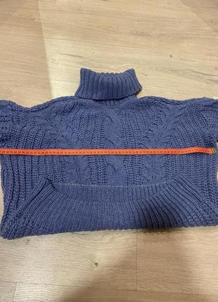 Синий свитер крупной вязки3 фото