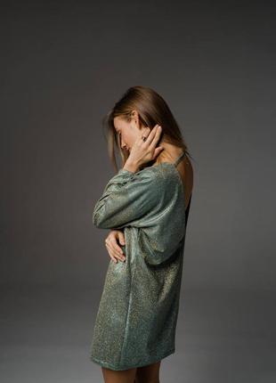 Сукня з люрексу з відкритою спинкою3 фото