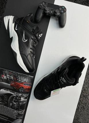 ❄️зимние мужские кроссовки nike m2k tekno mid black white fur ❄️6 фото