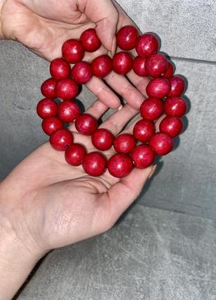 Червоне деревʼяне намисто 2