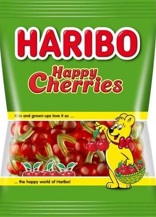 Цукерки желейні haribo happy cherries (вишні), 175 г, німеччина, харібо цукерки жувальні мармеладні
