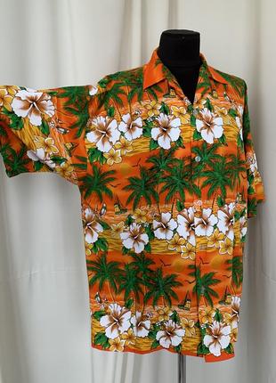 Рубашка гавайская гавайка вискоза