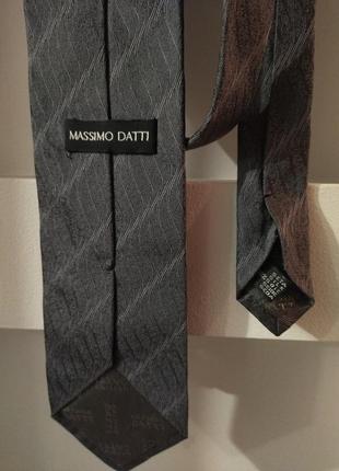 Шовкова краватка, сірого кольору, модный испанский бренд одежды massimo dutti