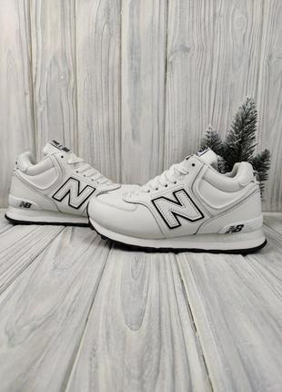 New balance 574 winter white black6 фото