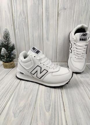 New balance 574 winter white black3 фото