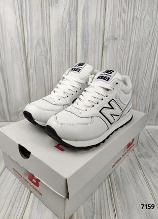 New balance 574 winter white black5 фото