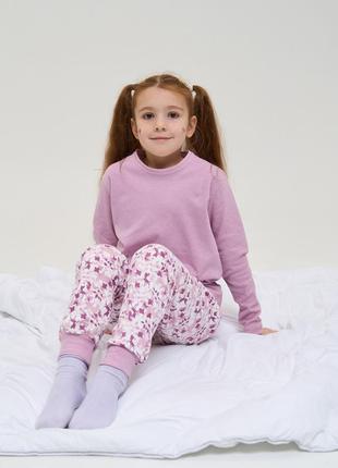 Пижама для девочки с брюками интерлок - бимби - family look - мама/донька3 фото