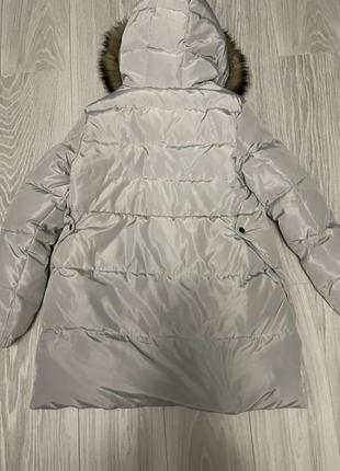 Сірий сріблястий зимовий пуховик куртка stradivarius оверсайз2 фото