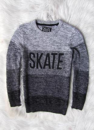 Вязаный свитер кофта джемпер из хлопкового трикотажа c&a here+there skate nation