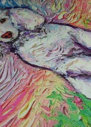 Тканевая сумка-шоппер "белый пудель. импрессионизм"