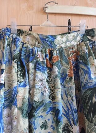 Винтажная юбка в принт Цветы c&amp;a юбка летняя под винтаж3 фото