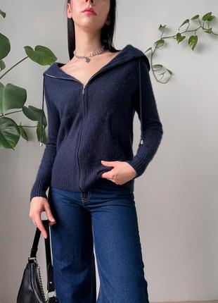 Джемпер светр з капюшоном кофта шерстяна люкс вʼязана тепла на замку кашеміровий 100 % кашемір4 фото