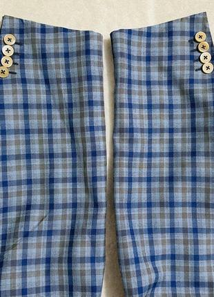 Оригинальный эксклюзивный итальянский пиджак / блейзер ravazzolo голубого цвета в клетку10 фото
