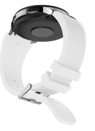 Ремешок для samsung galaxy watch 46 | 3 45mm | gear s3 силиконовый 22 мм eco2 белый bewatch (1012102)3 фото