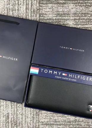 Мужской кожаный кошелек Tommy hilfiger хит продажи