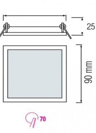 Светодиодный врезной светильник horoz slim/sq-3 3w 4200к3 фото