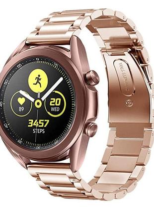 Браслет для huawei watch 2  ⁇  watch gt 2 42 mm ремінець 20 мм сталевий класичний рожеве золото bewatch