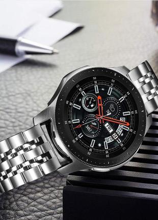 Браслет для samsung galaxy watch 46 | 3 45 mm | gear s3 ремешок 22мм link xtra стальной серебряный bewatch7 фото