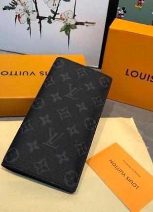 Чоловічий шкіряний гаманець louis vuitton brazza monogram eclipse