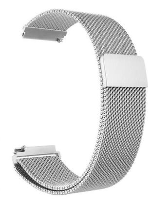 Ремешок миланская петля 22мм универсальный для часов milanese loop браслет серебристый bewatch (1020205)2 фото