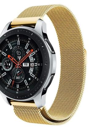 Ремінець для samsung galaxy watch 46  ⁇  3 45 mm  ⁇  gear s3 міланська петля 22 мм milanese loop браслет золотистий