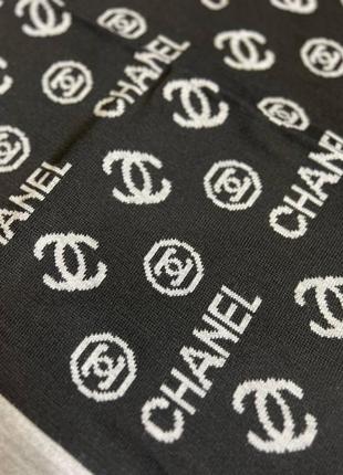 Шарф chanel черный / теплые мужские шарфы3 фото