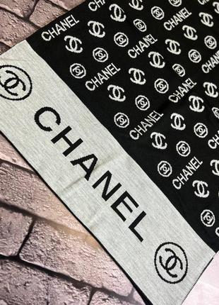 Шарф chanel чорний / теплі чоловічі шарфи2 фото