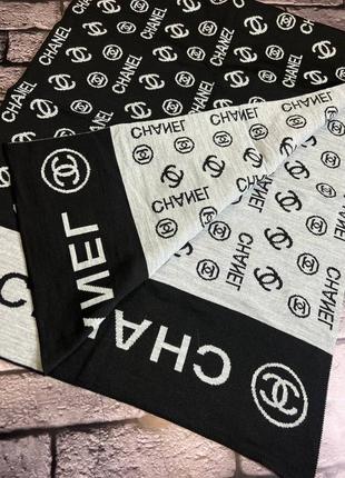 Шарф chanel чорний / теплі чоловічі шарфи