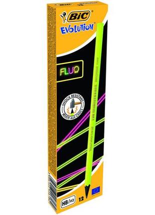 Олівці чорно графітні флуо bic