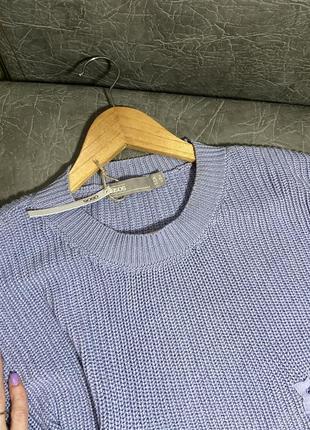 Новый свитер свитшот вязаный на шнурках голубой asos5 фото