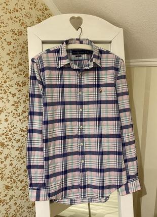 Рубашка ralph lauren polo в клетку рубашка блузка в клетку оригинал оригинал оригинальная s m1 фото
