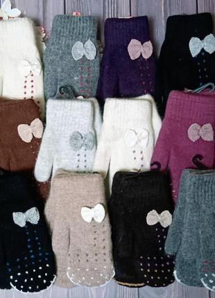 Жіночі теплі рукавиці рукавички з вовни тёплые женские рукавицы варежки3 фото