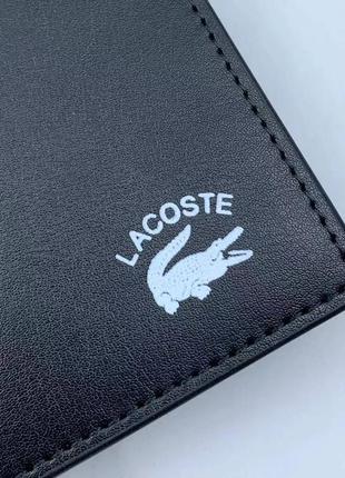 Мужской кожаный кошелек lacoste8 фото