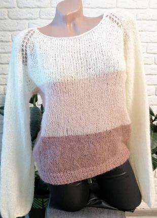 Пудровый свитер из итальянского кидмохера