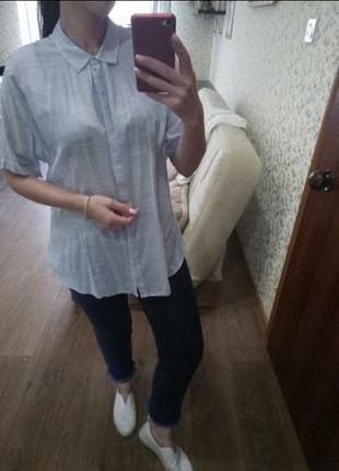 Zara легкая рубашка распашонка с короткими рукавами размер м3 фото