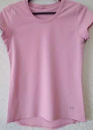 Женская спортивная футболка бифлекс пудра размер 48-50