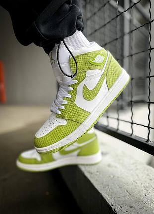Кросівки чоловічі nike air jordan 1 mid "green python"