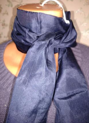 Шарф синій шовк